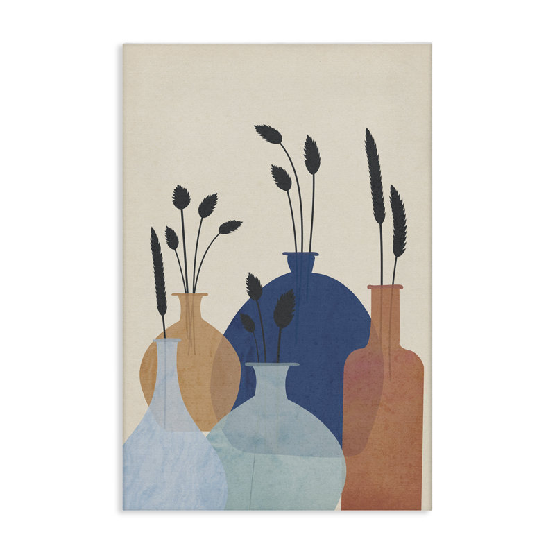 Art mural sur toile Vases de plantes par JJ Design House LLC, H 36 po x l 24 po