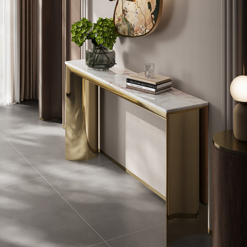Console Italian Light Luxury, 35.4" H x 39.4" W x 13.8" D