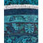 Tapis unique bleu / bleu sarcelle / noir Overyed 10 pi 1 po x 10 pi 2 po Overyed