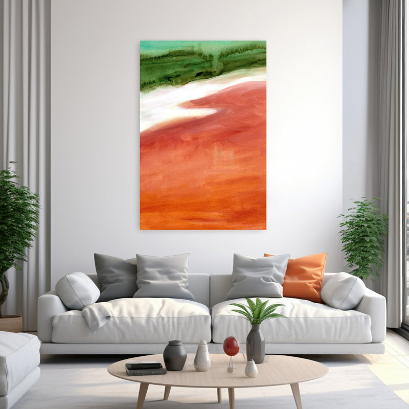 Contemporary Art Abstract Contemporary Beach Landscape Wall Art by Janel Bragg - Wrapped Canvas Print