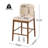 Linea Mid-Century Modern Rubberwood Counter Stool with Upholstered Seat and Backrest-1902828329