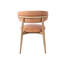 Chaise rembourrée en cuir Olimpio, noisette