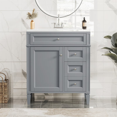 Tahaj Wood + Resin Freestanding Bathroom Cabinet