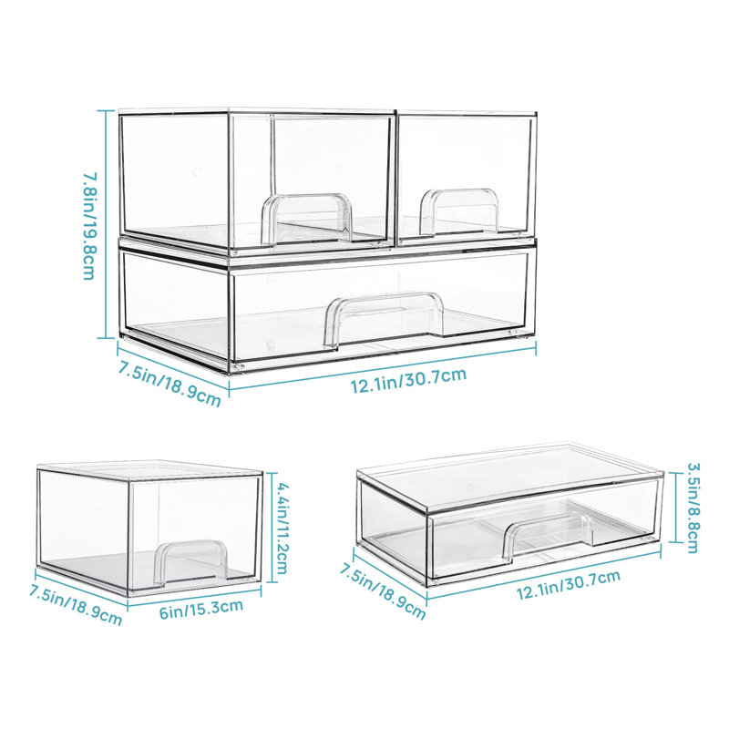 3 Drawer Stackable Drawer