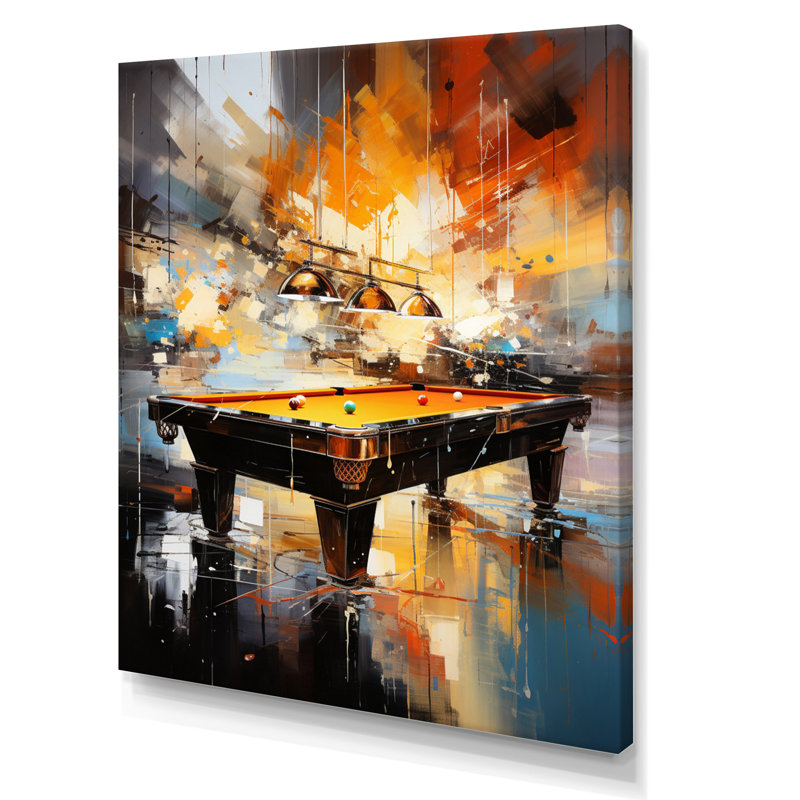 Billard Cueball Symphony An I - Billiards Large, art mural, H 32 po x l 16 po x P 1 po, Toile tendue