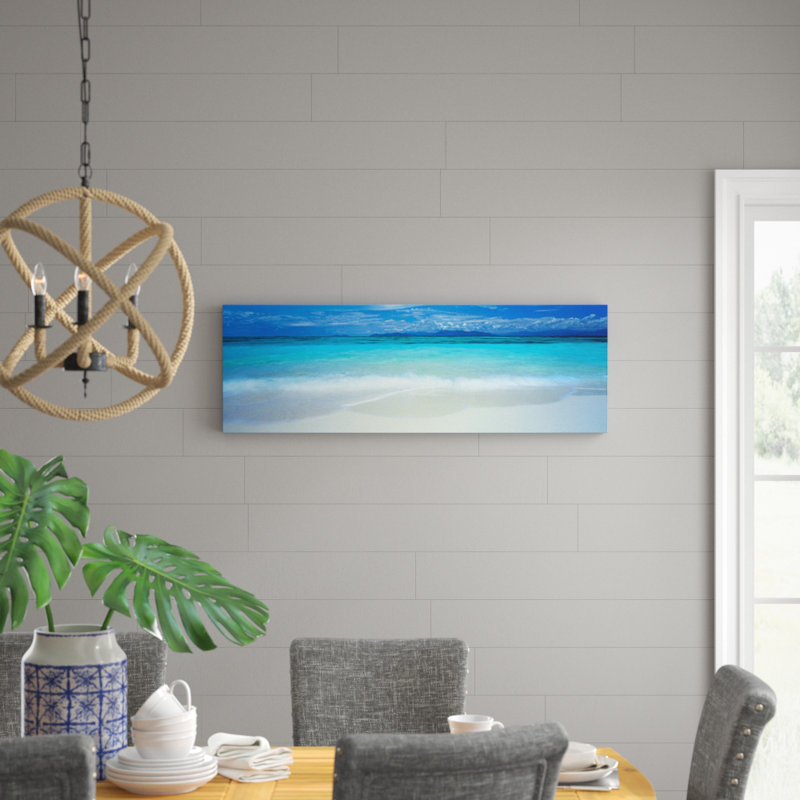«Tomasso Panoramic Clouds over an Ocean, Great Barrier Reef, Queensland, Australie», reproduction de photo encadrée sur toile bleue