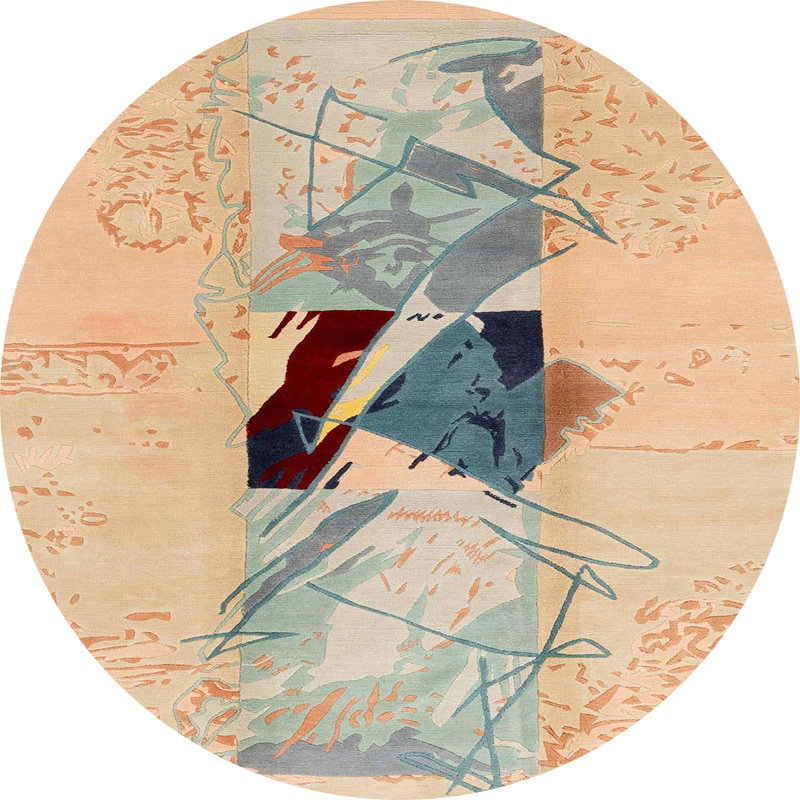 Eko Abstract Indoor Rug, Round 5'