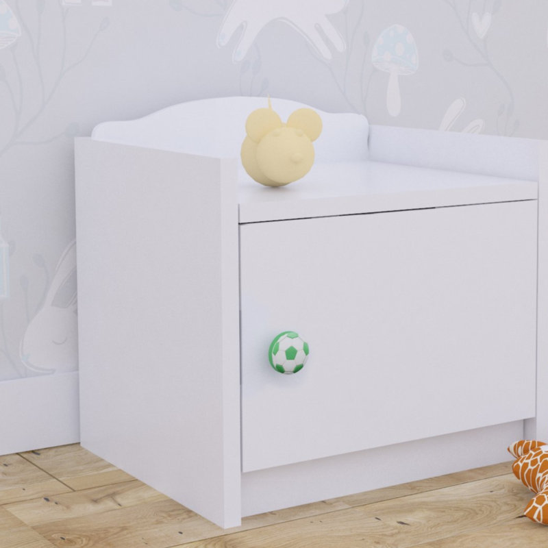 1 Drawer Nightstand, Green