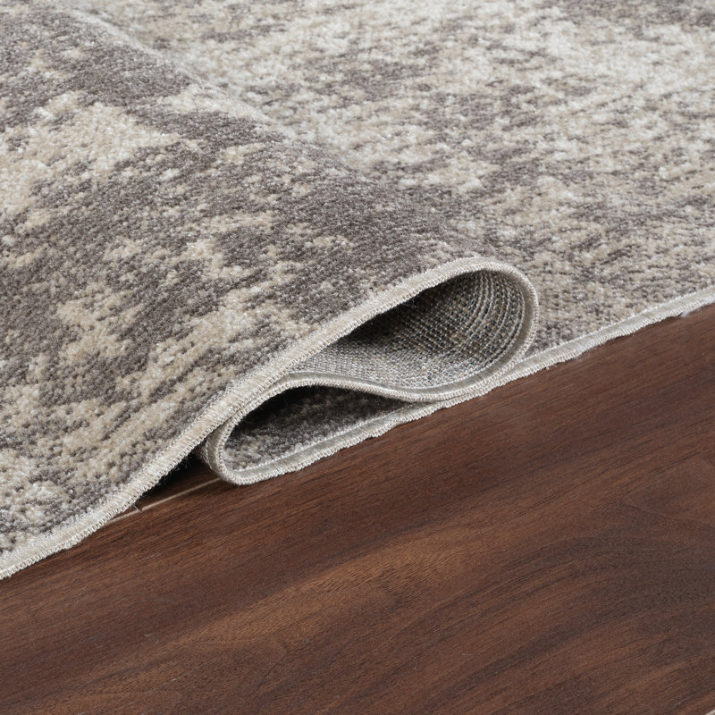 Machine Washable Bridget Gray/Beige Rug, Runner 2'6" x 8'
