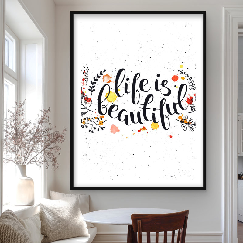 La vie est belle - objet encadré orange