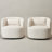 Sydney  Ivory 34" Wide Textured Weave Upholstered Swivel Barrel Chair (Set Of 2)-472380535