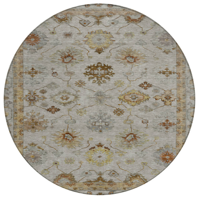 Machine Washable Indoor/Outdoor Xhevrie Taupe Rug