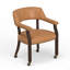 Chaise de salle à manger et de jeu Gorman en noyer avec similicuir-1880151602