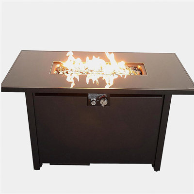 Foyer de table extérieur en acier de 25 po x l 42 po avec couvercle