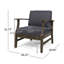 Fauteuil club moderne gris foncé - fabriqué en bois robuste pour la détente en plein air-650503706-650503711