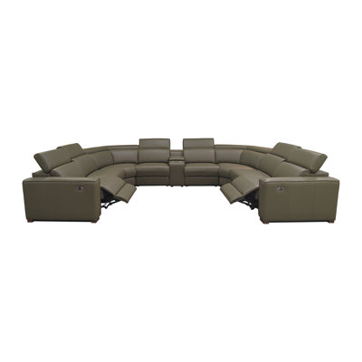 Bechper Top-Grain Leather Reclining Modular Sectional