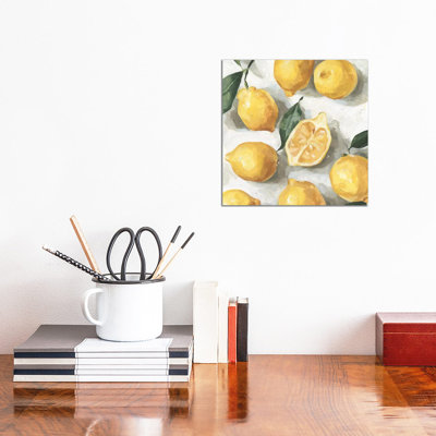 Fresh Lemons by Emma Caroline - Wrapped Canvas Painting