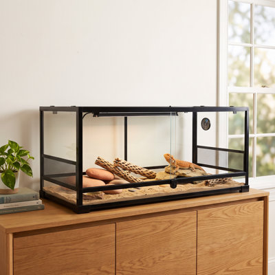 48 in. x 18 in. x 18 in. Glass and Plastic Reptile Terrarium