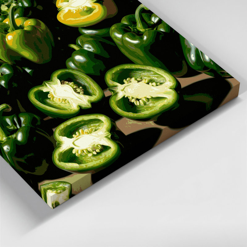 Légumes, poivron vert, art mural sur toile