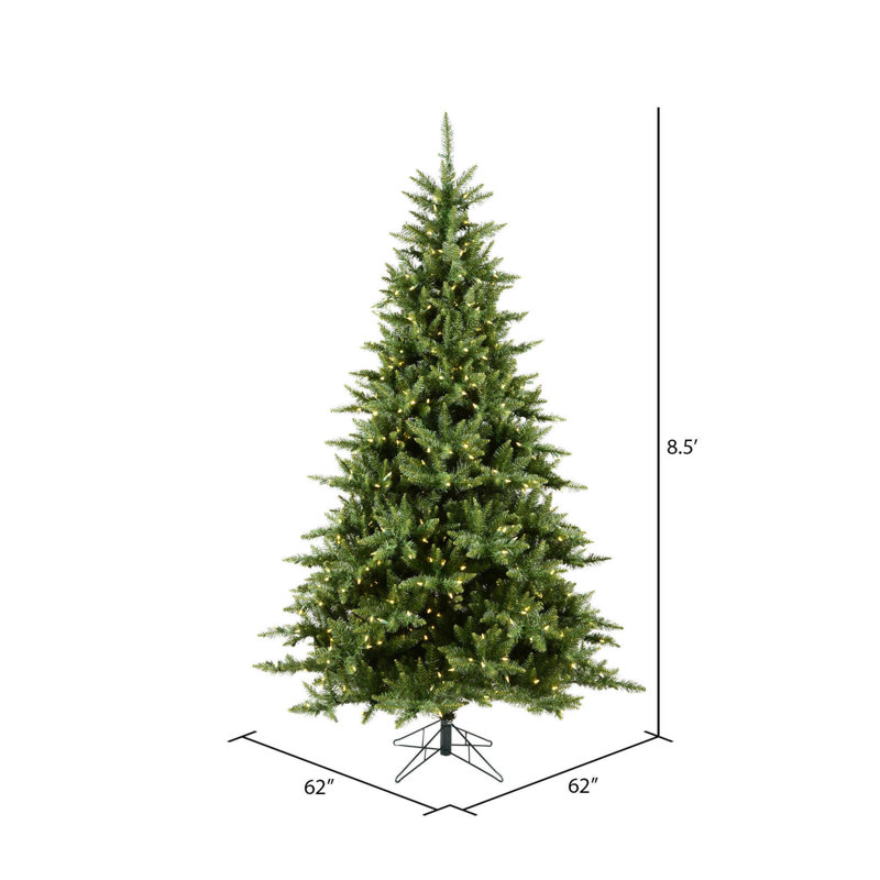 Camdon Lighted Artificial Fir Christmas Tree, 8.5' H, Warm White