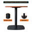 Table de salle à manger 24 po à plateau carré en panneau de fibres à densité moyenne avec base carrée en acier inoxydable pour 2 à 3 personnes et table de salle à manger pour les cafés-114195087