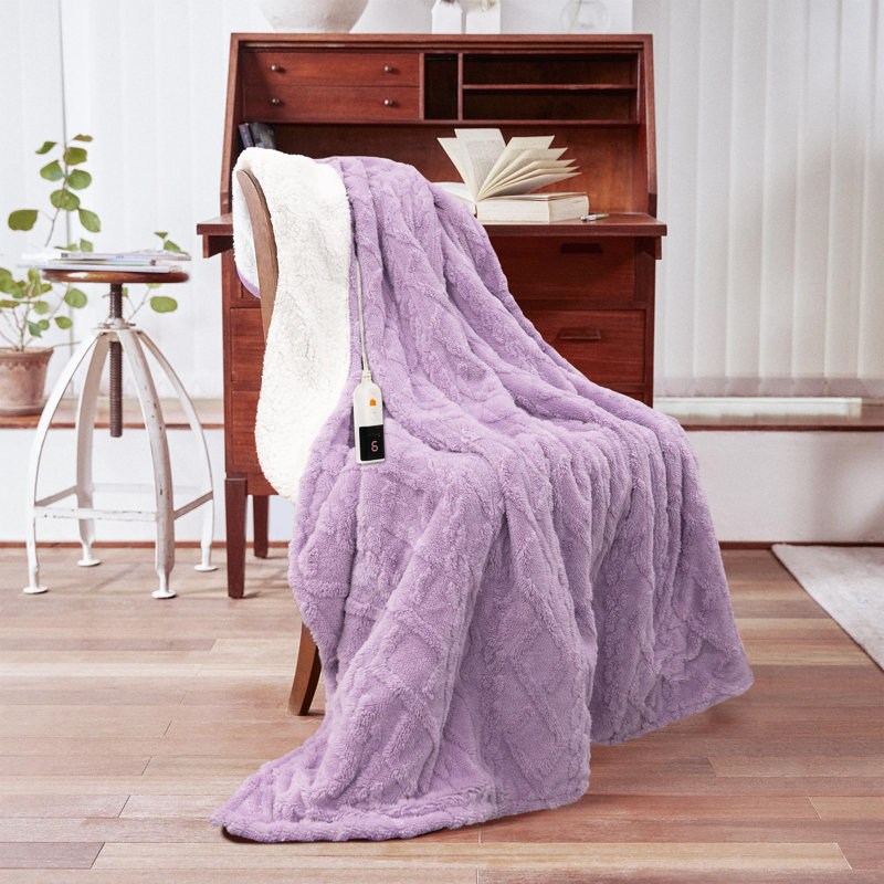 Heated Throw Blanket, Purple