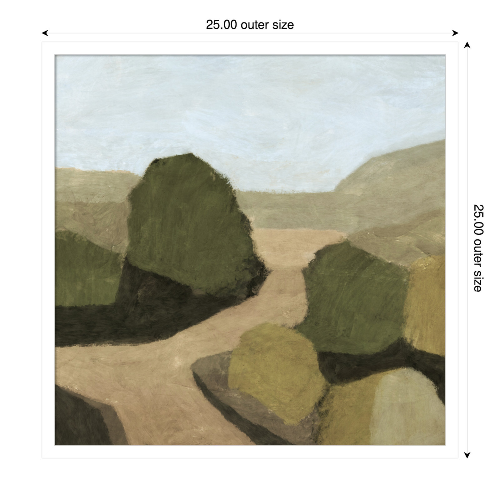 Paysage 1 Print by Dan Hobday, White, 25" H x 25" W