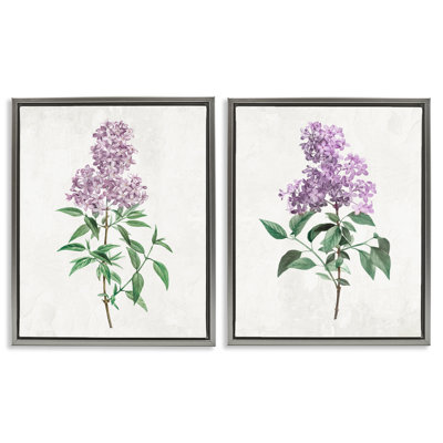 Ensemble de 2 cadres flottants Herbace Lilac Blooms, design par Kim Allen