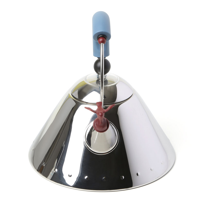 Alessi Whistling Stovetop Tea Kettle, Blue, 8.07″ H x 7.88" W