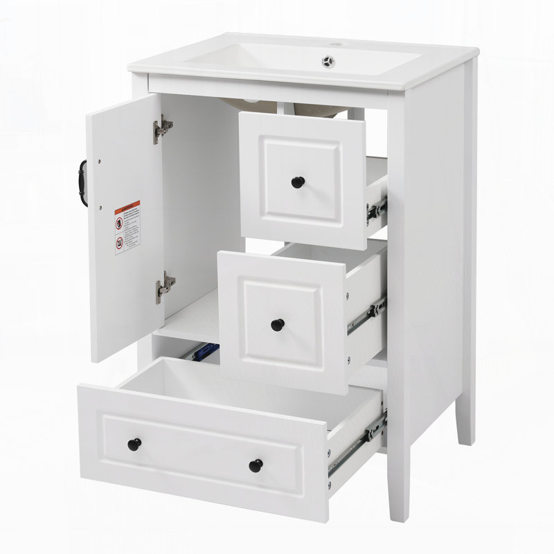 Meuble-lavabo 24 po avec lavabo, Blanc