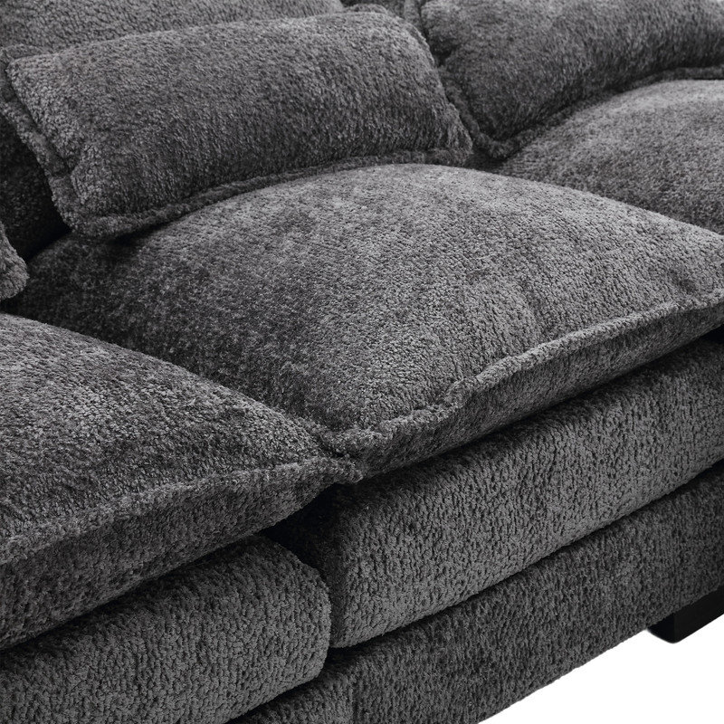 Warnnel Upholstered U-Shaped Sectional Symmetrical, Gray