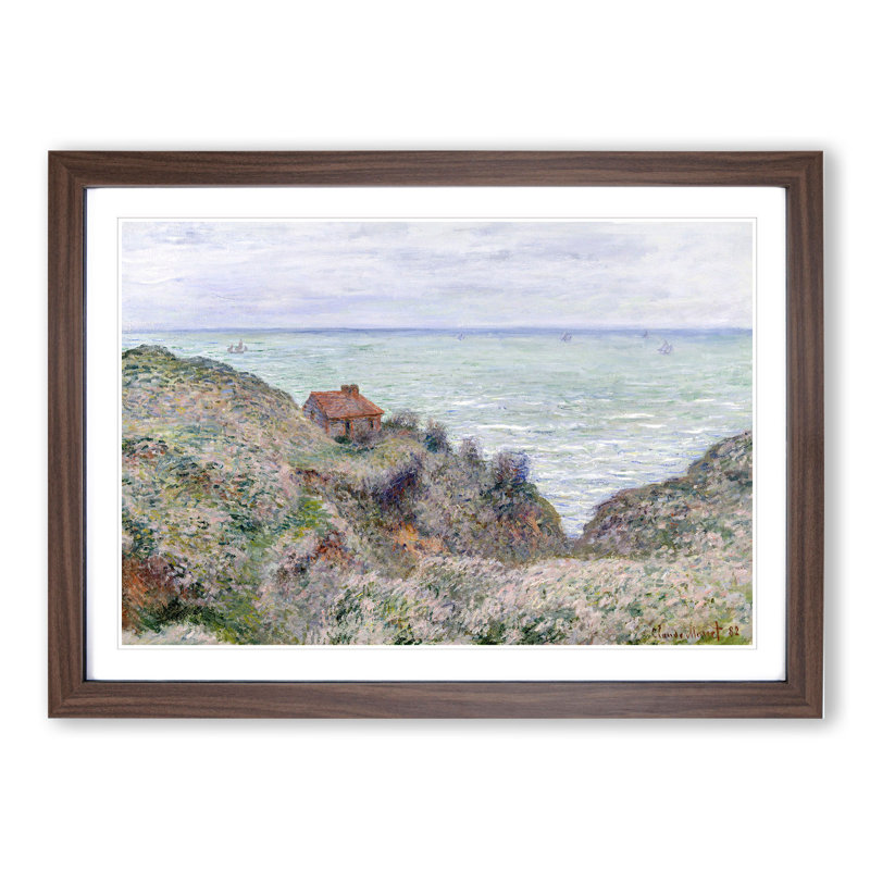 Cabin of the Customs Watch by Claude Monet - Picture Frame Painting, Walnut Framed, 48cm H x 65cm W x 2cm D