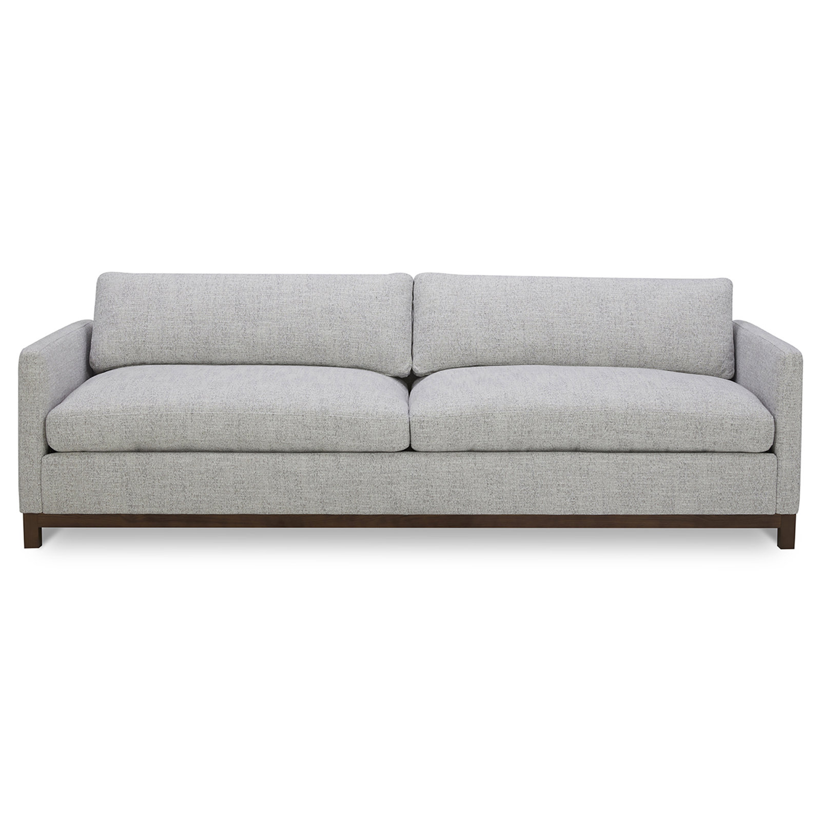 Liz 85" Upholstered Sofa, Gray Heathered, Dark Brown, 32.28"H x 84.25"W x 39.37"D