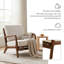 Chaise d'appoint moderne sans accoudoirs avec pieds en bois massif et revêtement en tissu doux