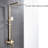 Juno Brushed Gold Square Rainfall Shower Column Luxury Wall-Mounted Shower System .