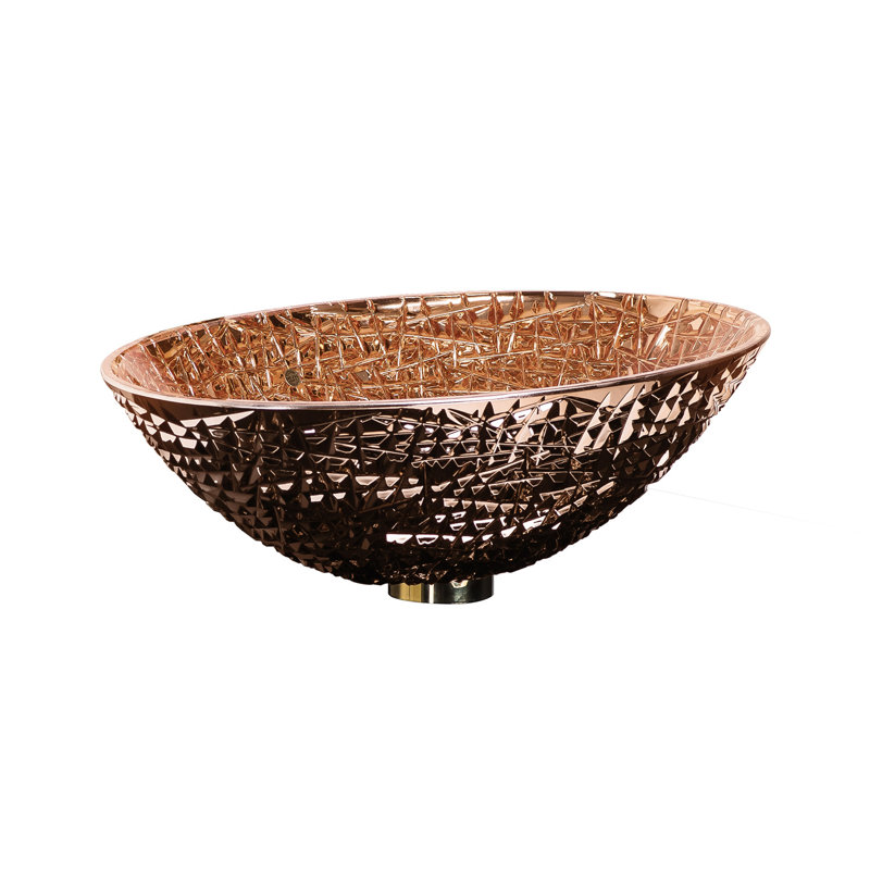 Diamante 20.8'' L Bathroom Sink, Rose Gold