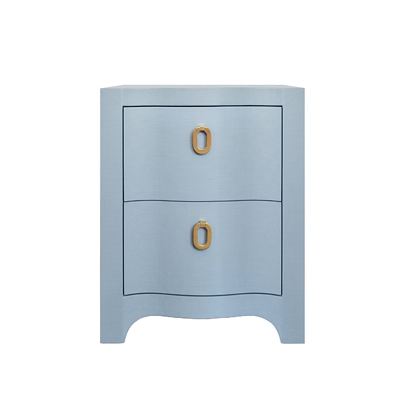 Helena Solid Wood End Table, Blue