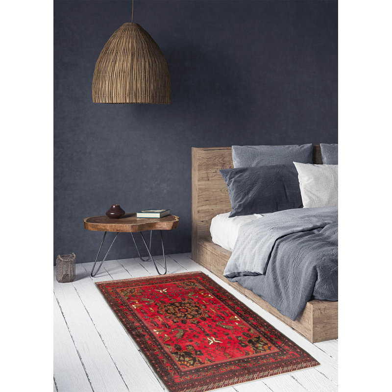 Tapis rouge Teimani 3 pi 9 po x 6 pi 5 po