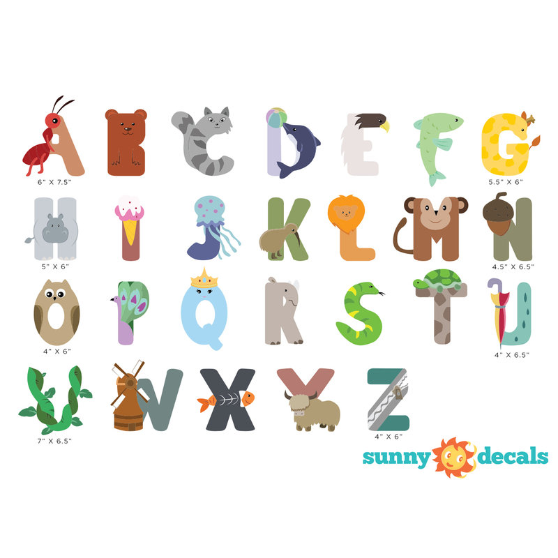 Décalcomanie murale en tissu alphabet