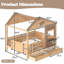Solid Wood Bed with Built-In Stairs-1020775528-1020775529