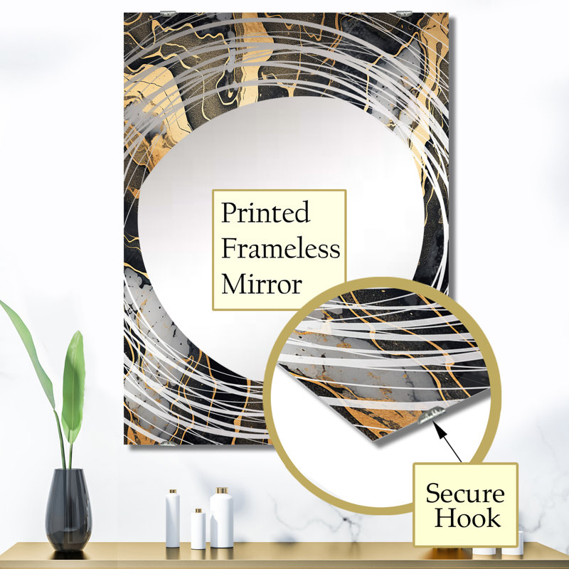 Arif - Miroir mural fractal abstrait MIR137713, 40 po x 30 po