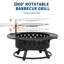 Foyer extérieur 3 en 1 extra large à bois, foyer en acier de 99 cm (39 po) avec grille de cuisson et tisonnier pour patio, cour et jardin, noir - Taille 99 cm (39 po)
