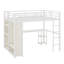 Structure de lit mezzanine avec garde-robe, bureau et tablettes de rangement