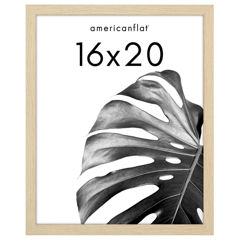 Affiche Bezuchov - Cadre photo en bois avec housse en plexiglas, Chêne naturel, L 16 po x H 20 po