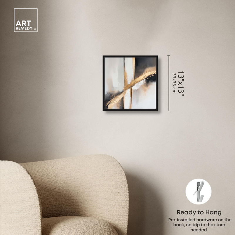 Gilded Rupture II Canvas by Art Remedy, 13" H x 13" W, Black, Floater Frame