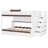 Full Over Full Bunk Bed with Twin Size Trundle and Staircase, Shelves, LED,White-1949823945