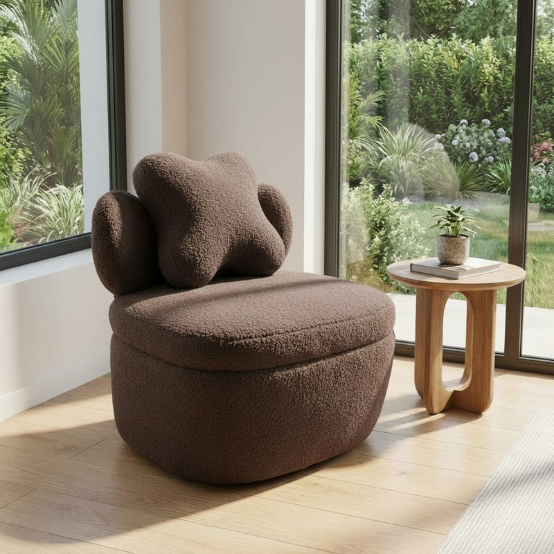 Upholstered Swivel Accent Chair, Tan