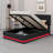 Upholstered Platform Bed With One Large Drawer In The Footboard And Drawer On Each Side-1029025596