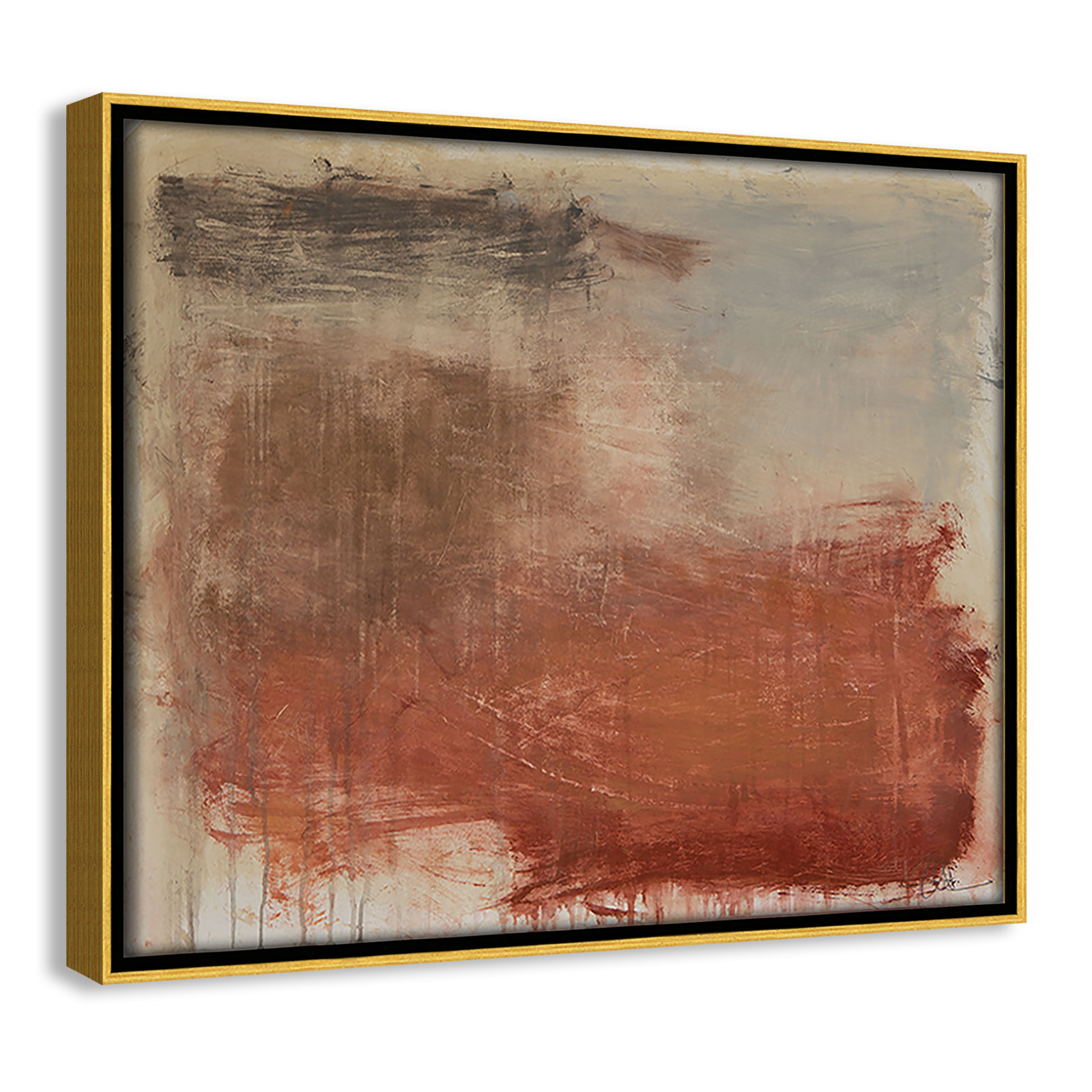 Autumn Over The Rivera Print by , 9.5" H x 11.5" W, Gold