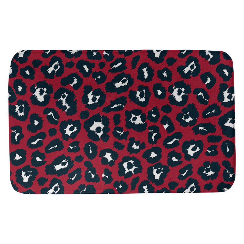 Tapis de bain de football Houston, H 0,5 po x l 17 po x L 24 po, Rouge combat / blanc / bleu acier profond